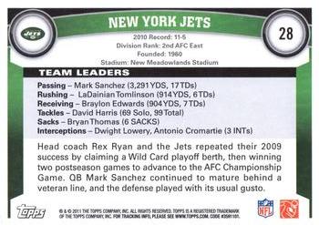 2011 Topps #28 New York Jets Back