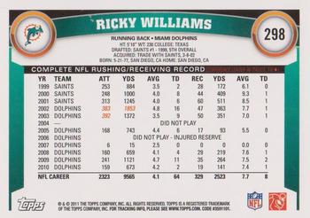 2011 Topps #298 Ricky Williams Back