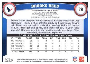 2011 Topps #29 Brooks Reed Back