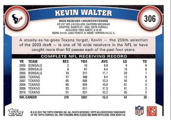 2011 Topps #306 Kevin Walter Back