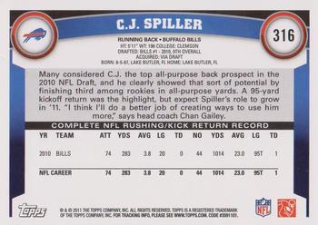 2011 Topps #316 C.J. Spiller Back