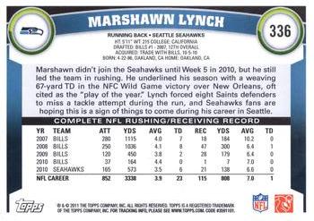 2011 Topps #336 Marshawn Lynch Back