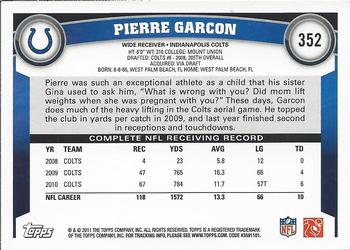 2011 Topps #352 Pierre Garcon Back