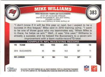 2011 Topps #383 Mike Williams Back