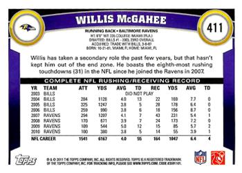 2011 Topps #411 Willis McGahee Back