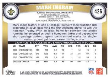 2011 Topps #426 Mark Ingram Back
