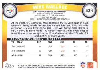 2011 Topps #436 Mike Wallace Back