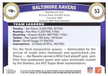 2011 Topps #53 Baltimore Ravens Back