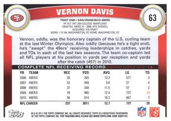 2011 Topps #63 Vernon Davis Back