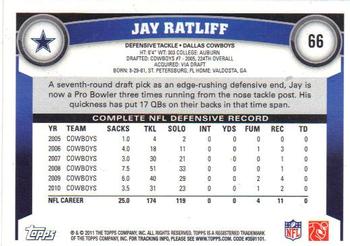 2011 Topps #66 Jay Ratliff Back