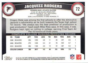 2011 Topps #72 Jacquizz Rodgers Back