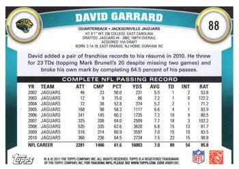 2011 Topps #88 David Garrard Back