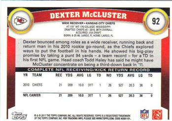 2011 Topps #92 Dexter McCluster Back