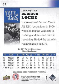 2011 Upper Deck Sweet Spot #83 Derrick Locke Back