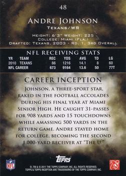 2011 Topps Inception #48 Andre Johnson Back