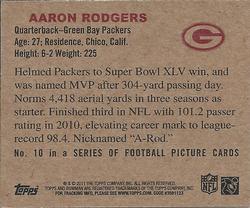 2011 Topps - 1950 Bowman #10 Aaron Rodgers Back