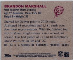 2011 Topps - 1950 Bowman #64 Brandon Marshall Back