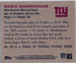 2011 Topps - 1950 Bowman #68 Mario Manningham Back