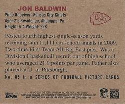 2011 Topps - 1950 Bowman #85 Jon Baldwin Back