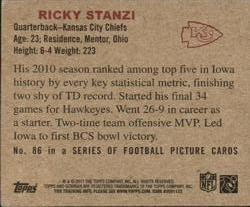 2011 Topps - 1950 Bowman #86 Ricky Stanzi Back