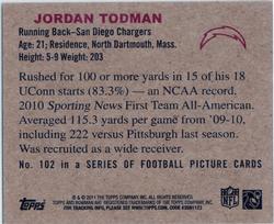 2011 Topps - 1950 Bowman #102 Jordan Todman Back