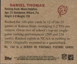 2011 Topps - 1950 Bowman #134 Daniel Thomas Back