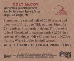 2011 Topps - 1950 Bowman #6 Colt McCoy Back