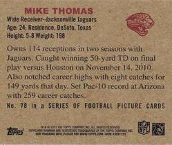 2011 Topps - 1950 Bowman #78 Mike Thomas Back
