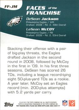 2011 Topps - Faces of the Franchise #FF-JM DeSean Jackson / LeSean McCoy Back