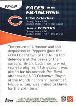 2011 Topps - Faces of the Franchise #FF-UP Brian Urlacher / Julius Peppers Back