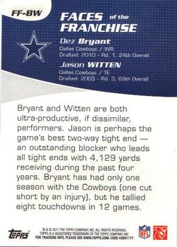 2011 Topps - Faces of the Franchise #FF-BW Dez Bryant / Jason Witten Back