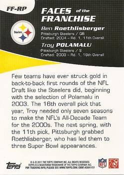 2011 Topps - Faces of the Franchise #FF-RP Ben Roethlisberger / Troy Polamalu Back
