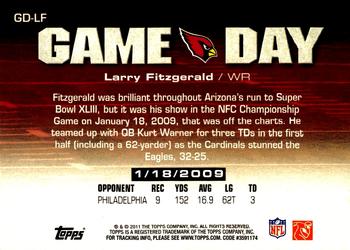 2011 Topps - Game Day #GD-LF Larry Fitzgerald Back