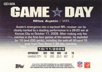 2011 Topps - Game Day #GD-MA Miles Austin Back
