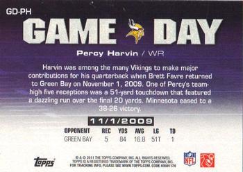 2011 Topps - Game Day #GD-PH Percy Harvin Back