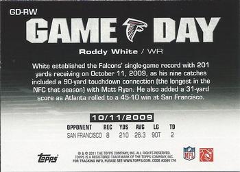 2011 Topps - Game Day #GD-RW Roddy White Back