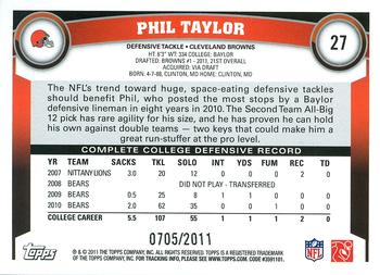 2011 Topps - Gold #27 Phil Taylor Back