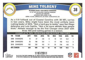 2011 Topps - Gold #38 Mike Tolbert Back
