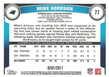 2011 Topps - Gold #77 Mike Goodson Back