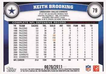 2011 Topps - Gold #79 Keith Brooking Back