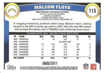 2011 Topps - Gold #115 Malcom Floyd Back