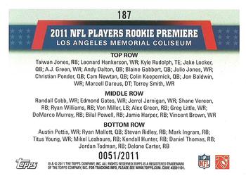 2011 Topps - Gold #187 2011 NFL Players Rookie Premiere Back