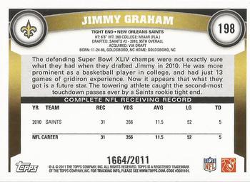2011 Topps - Gold #198 Jimmy Graham Back