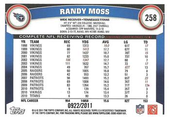 2011 Topps - Gold #258 Randy Moss Back