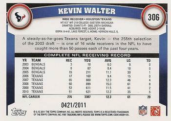 2011 Topps - Gold #306 Kevin Walter Back