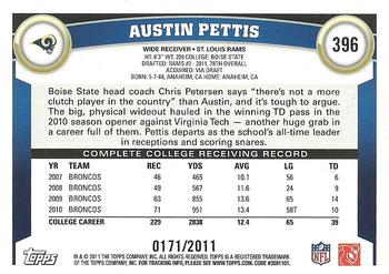 2011 Topps - Gold #396 Austin Pettis Back