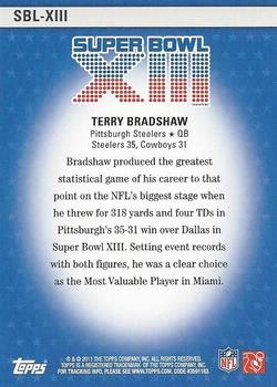 2011 Topps - Super Bowl Legends #SBL-XIII Terry Bradshaw Back