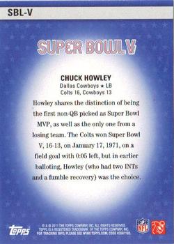 2011 Topps - Super Bowl Legends #SBL-V Chuck Howley Back