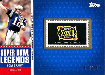 2011 Topps - Super Bowl Legends Logo Stamps #SBLS-XXXVIII Tom Brady Front