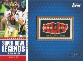 2011 Topps - Super Bowl Legends Logo Stamps #SBLS-XLIV Drew Brees Front